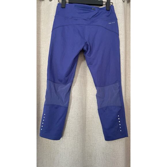Nike Epic Run Leggings Womens Purple Mid Rise Tight Fit Crop Pants Dri-Fit Sz Sm - Picture 3 of 7
